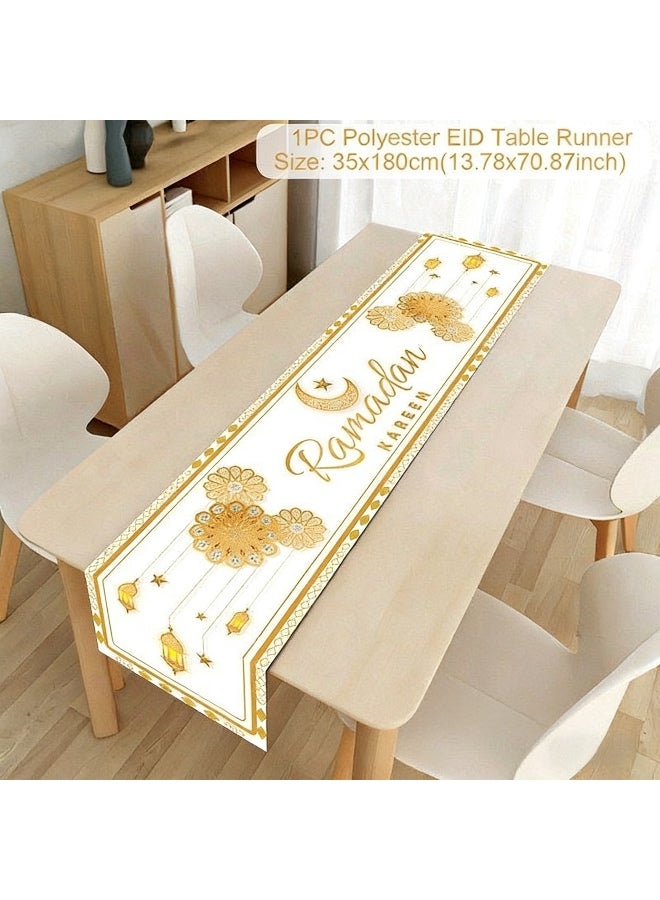 Ramadan Mubarak Table Runner Table Decorations - Ramadan Mosque Lantern Islamic Happy Ramadan Mubarak 2026 Party Supplies Decorations - Image 1